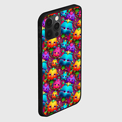 Чехол для iPhone 12 Pro Паттерн веселые Маленькие Монстры, цвет: 3D-черный — фото 2