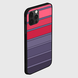 Чехол для iPhone 12 Pro Полосатый красно -серый, цвет: 3D-черный — фото 2