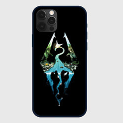 Чехол для iPhone 12 Pro Логотип Скайрим, цвет: 3D-черный