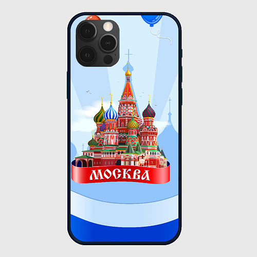 Чехол iPhone 12 Pro Кремль Москва / 3D-Черный – фото 1