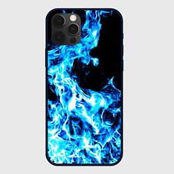 Чехол iPhone 12 Pro Красивый неоновый синий огонь