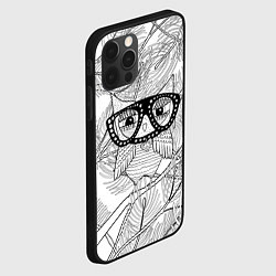 Чехол для iPhone 12 Pro Раскраска гламурная совушка, цвет: 3D-черный — фото 2