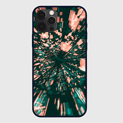 Чехол для iPhone 12 Pro Абстрактные полупрозрачные летящие блоки, цвет: 3D-черный