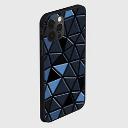 Чехол для iPhone 12 Pro Серые треугольники, цвет: 3D-черный — фото 2