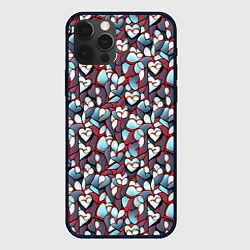 Чехол iPhone 12 Pro Абстрактный паттерн с сердцами