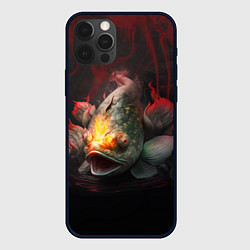 Чехол для iPhone 12 Pro Японский карп, цвет: 3D-черный
