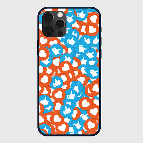 Чехол iPhone 12 Pro Лайки / 3D-Черный – фото 1