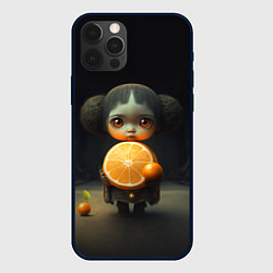 Чехол iPhone 12 Pro Девочка с мандарином в руках