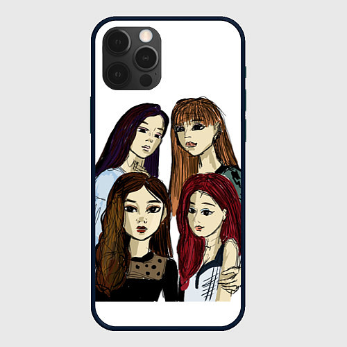 Чехол iPhone 12 Pro Герлзбенд блэкпинк / 3D-Черный – фото 1