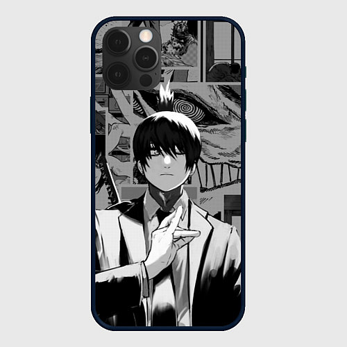 Чехол iPhone 12 Pro Аки Хаякава - страницы манги / 3D-Черный – фото 1