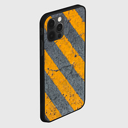 Чехол для iPhone 12 Pro Желтые полосы на бетоне, цвет: 3D-черный — фото 2