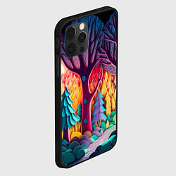 Чехол для iPhone 12 Pro Сказочный лес на закате солнца, цвет: 3D-черный — фото 2