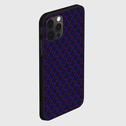 Чехол для iPhone 12 Pro Синие ромбы, цвет: 3D-черный — фото 2
