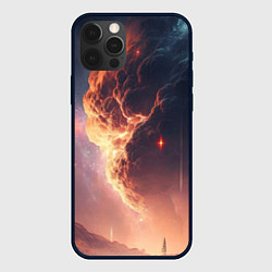 Чехол iPhone 12 Pro Галактика над живописным пейзажем