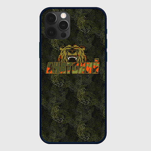 Чехол iPhone 12 Pro Анатолий камуфляж / 3D-Черный – фото 1