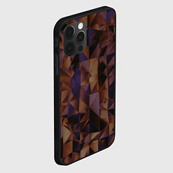 Чехол для iPhone 12 Pro Стеклянная тёмная геометрическая текстура, цвет: 3D-черный — фото 2