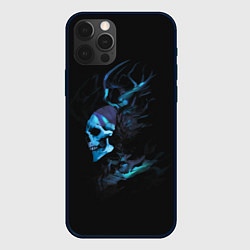 Чехол iPhone 12 Pro Blue skeleton with horns
