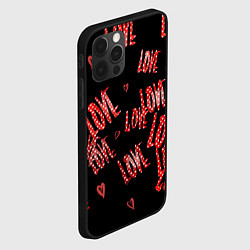 Чехол для iPhone 12 Pro Паттерн любовь, цвет: 3D-черный — фото 2