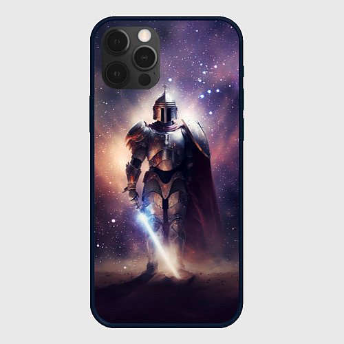 Чехол iPhone 12 Pro Космический рыцарь / 3D-Черный – фото 1