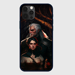 Чехол для iPhone 12 Pro Геральт и Йеннифэр, цвет: 3D-черный