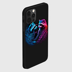 Чехол для iPhone 12 Pro Влюбленные еноты, цвет: 3D-черный — фото 2