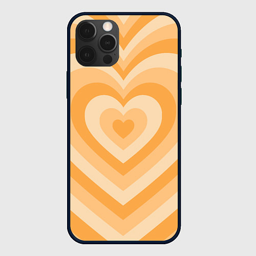 Чехол iPhone 12 Pro Hearts orange / 3D-Черный – фото 1