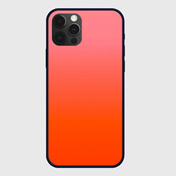 Чехол для iPhone 12 Pro Оранжево-розовый градиент, цвет: 3D-черный