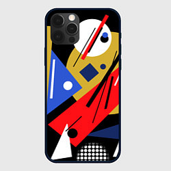 Чехол для iPhone 12 Pro Абстракция в стиле супрематизм, цвет: 3D-черный