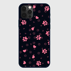 Чехол для iPhone 12 Pro Лапки котиков, цвет: 3D-черный