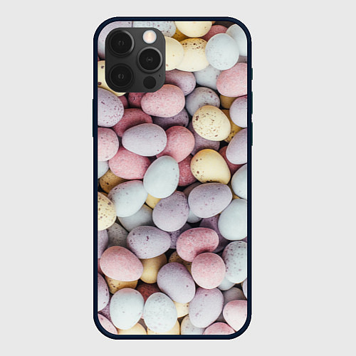 Чехол iPhone 12 Pro Абстрактное множество чистых и светлых камней / 3D-Черный – фото 1
