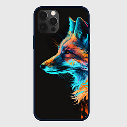 Чехол для iPhone 12 Pro Лиса красками, цвет: 3D-черный