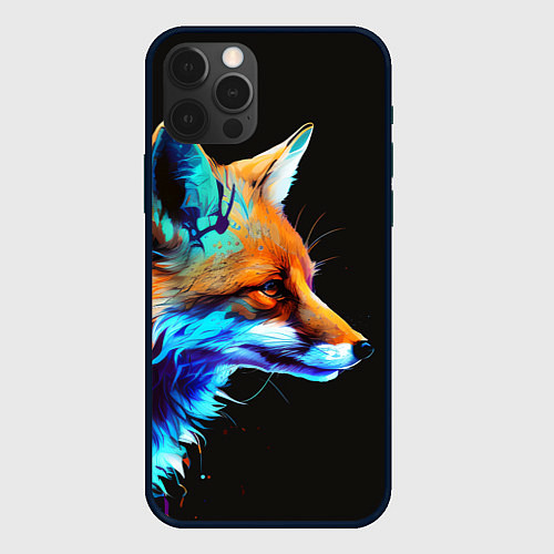Чехол iPhone 12 Pro Красочная лисичка / 3D-Черный – фото 1