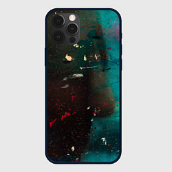 Чехол для iPhone 12 Pro Абстрактные тьма, светло-синий туман и мазки красо, цвет: 3D-черный