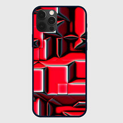 Чехол для iPhone 12 Pro Блоки узорная геометрия, цвет: 3D-черный