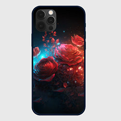 Чехол для iPhone 12 Pro Алые розы в ночном лесу, цвет: 3D-черный