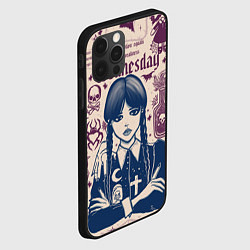 Чехол для iPhone 12 Pro Уэнсдей Аддамс в стиле готического тату, цвет: 3D-черный — фото 2
