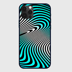 Чехол для iPhone 12 Pro Оптические волны психоделика, цвет: 3D-черный