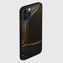 Чехол для iPhone 12 Pro Фон с золотыми линиями, цвет: 3D-черный — фото 2
