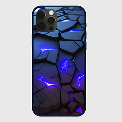 Чехол для iPhone 12 Pro Светящаяся синяя лава, цвет: 3D-черный
