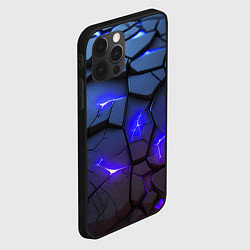 Чехол для iPhone 12 Pro Светящаяся синяя лава, цвет: 3D-черный — фото 2