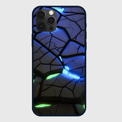Чехол iPhone 12 Pro Светящаяся лава / 3D-Черный – фото 1