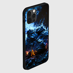 Чехол для iPhone 12 Pro Огонь и неоновый дым, цвет: 3D-черный — фото 2