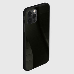 Чехол для iPhone 12 Pro Чёрные геометрические металлические листы, цвет: 3D-черный — фото 2