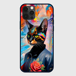 Чехол iPhone 12 Pro Кошечка следящая за модой - нейросеть