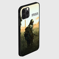 Чехол для iPhone 12 Pro STALKER Одиночка утром на ЧАЭС, цвет: 3D-черный — фото 2
