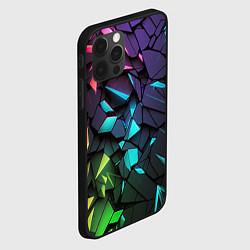 Чехол для iPhone 12 Pro Неоновые абстрактные каменные плиты, цвет: 3D-черный — фото 2