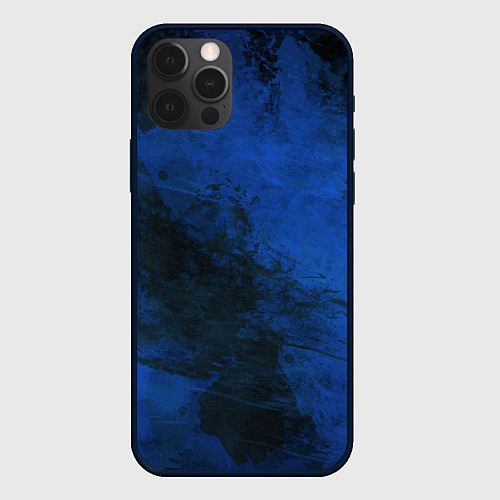 Чехол iPhone 12 Pro Синий дым / 3D-Черный – фото 1