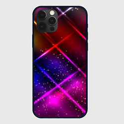 Чехол для iPhone 12 Pro Неоновая решетка, цвет: 3D-черный