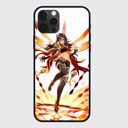 Чехол iPhone 12 Pro Дэхья Геншин импакт / 3D-Черный – фото 1