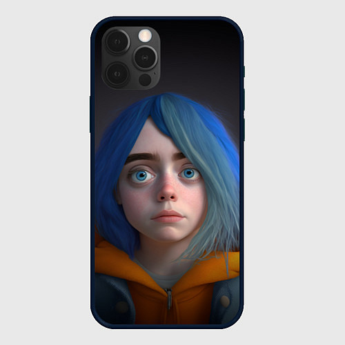 Чехол iPhone 12 Pro Билли Айлиш портрет / 3D-Черный – фото 1